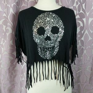 Freeze | Tops | Macabre Skull Crop Top Day Of The Dead T Shirt | Poshmark